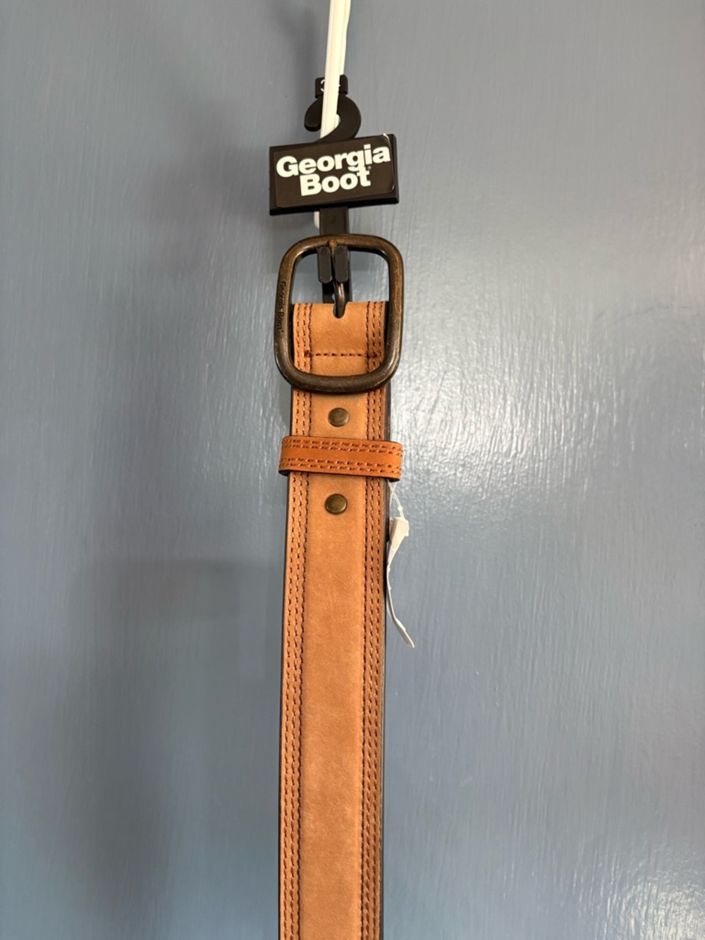 Georgia Boot Men’s Brown Leather Belt with Brass Buckle Size 34